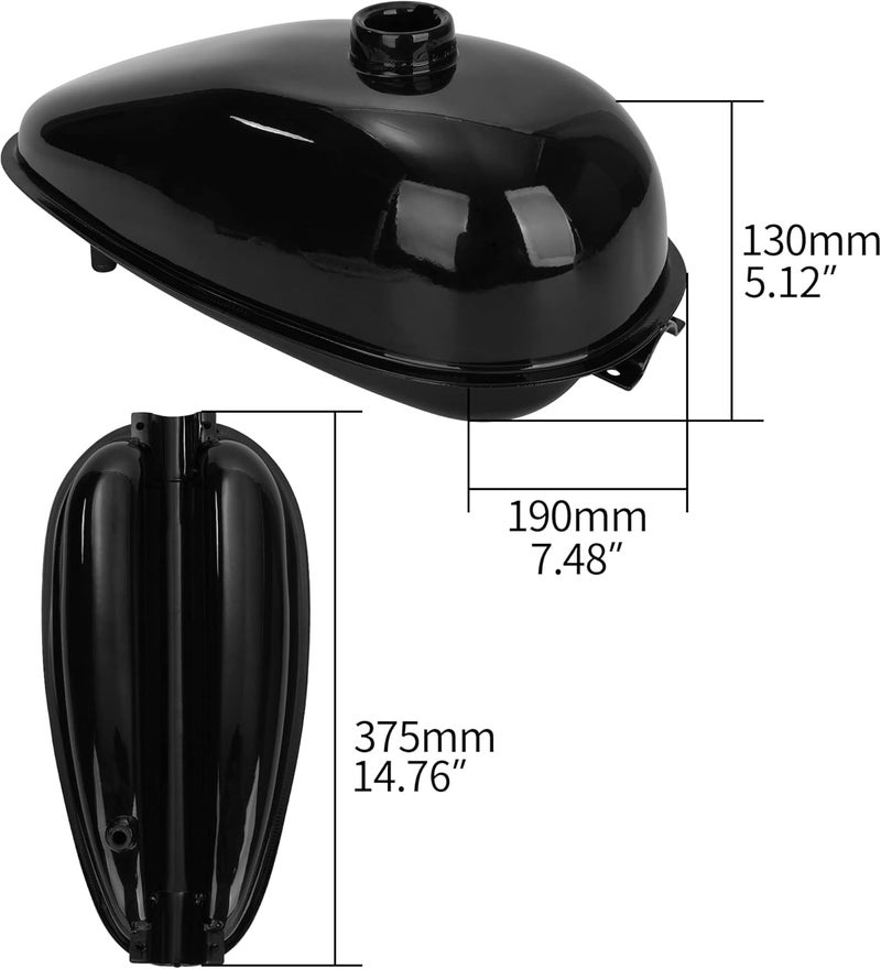 MTATCN 4L 1.06 Gallon Mini Bike Gas Tank Fuel Tank with Cap & Spark Plug & Petcock & Fuel Line & Fuel Filter for 2 stroke 49cc 60cc 66cc 80cc Engines Motorized Bicycle Motor Bikes - Image 2